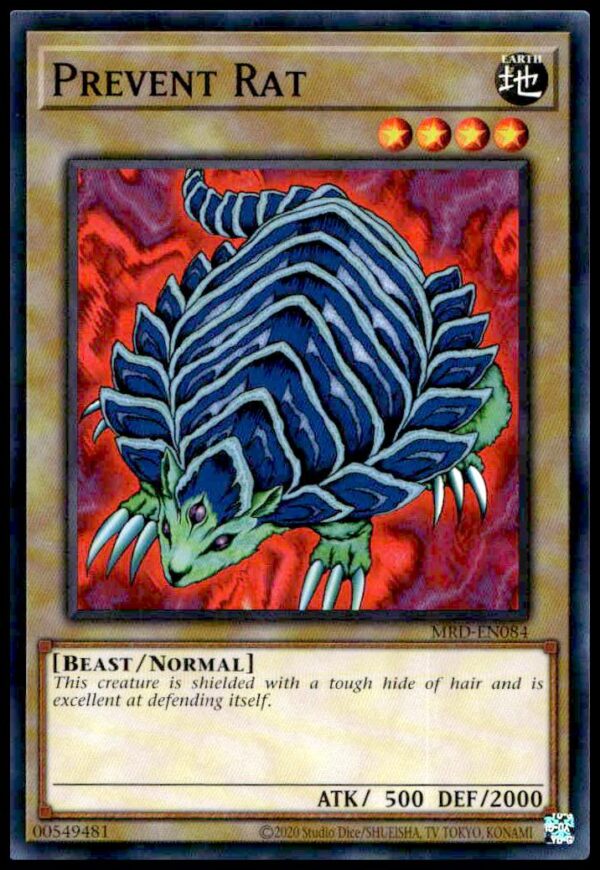 Front view of 25th Anniversary Yu-Gi-Oh! Prevent Rat card, showcasing iconic defensive artwork.