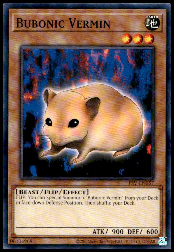 2023 Yu-Gi-Oh! 25th Anniversary Bubonic Vermin card, displaying its intricate front design.