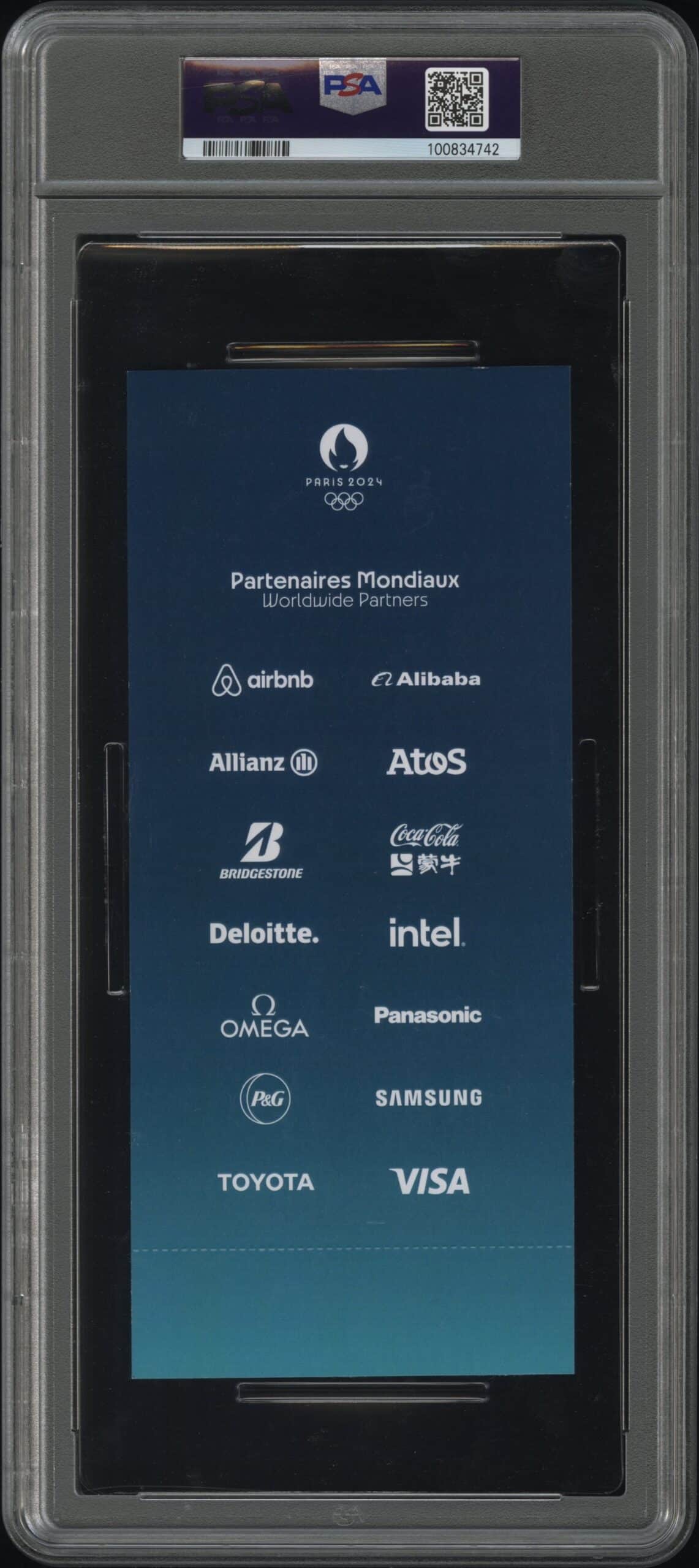 Front of a PSA 6 graded Puerto Rico 83 sports card, 2024 Olympics memorabilia.