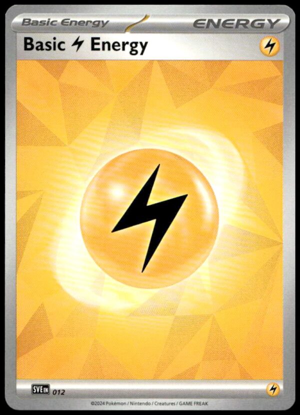 2024 Pokémon Scarlet & Violet Lightning Energy card with a bold, dynamic yellow design.