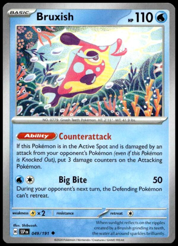 2024 Pokémon Scarlet & Violet: Surging Sparks Bruxish #049/191 (Front)