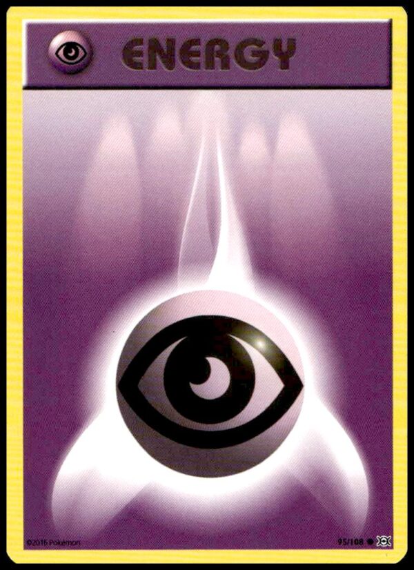 2016 Pokémon XY Evolutions Psychic Energy card with purple symbol, card #95/108.