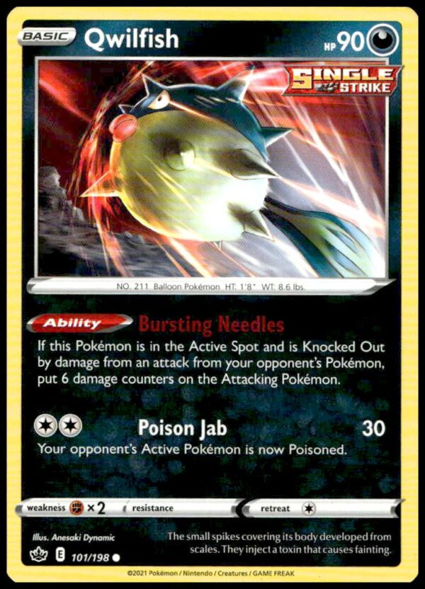 Ariados 2020 card from Darkness Ablaze set, #101/198, in dynamic spider-like pose.