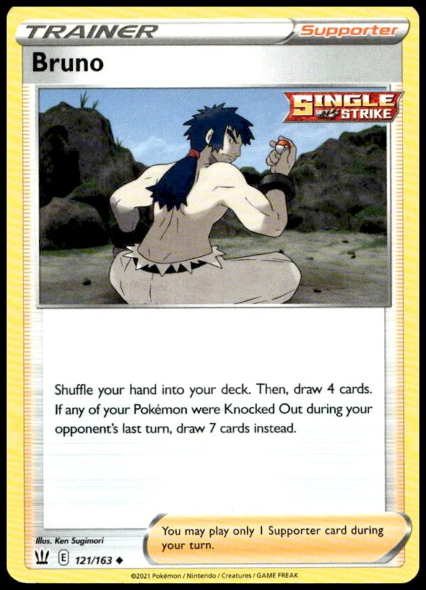 Dynamic 2021 Battle Styles Bruno Pokémon Card: Vivid Action Art.