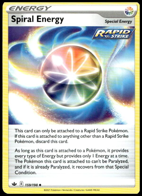 Spiral Energy Pokémon card, Chilling Reign set, cosmic design, 2021, #159/198.