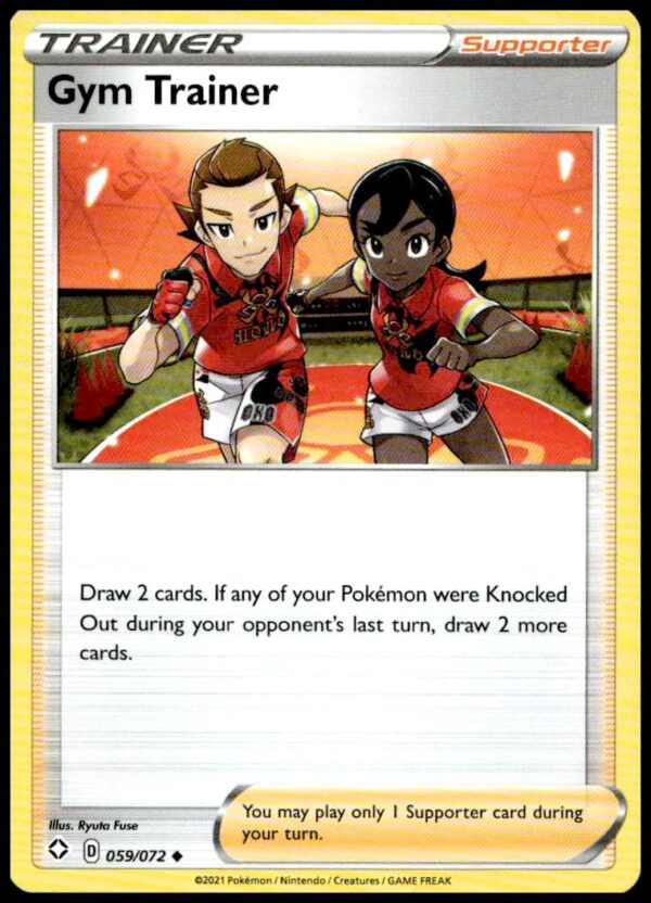 2021 Pokémon Gym Trainer Card, Shining Fates, vibrant collectible illustration.