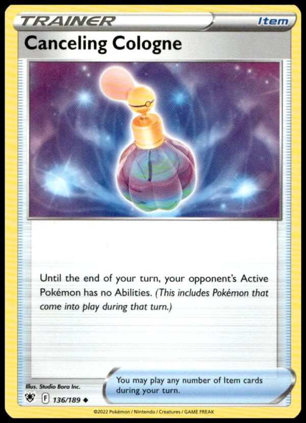 Pokémon Card: Canceling Cologne, Astral Radiance #136/189, Sword & Shield 2022.