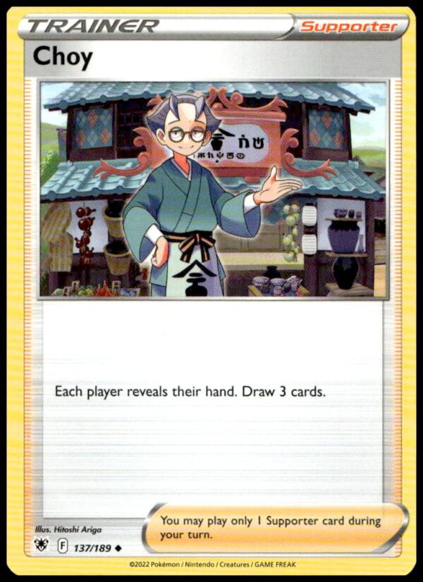 Vibrant 2022 Pokémon Astral Radiance Choy Card #137/189 artwork, bursting with rich colors.