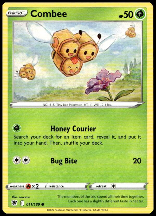 Vibrant Combee card from Pokémon Astral Radiance, number 011/189, featuring playful design.