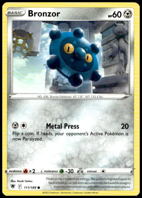 Doublade Pokémon card, Astral Radiance 2022, cosmic background, card 111/189, ghost-steel type.