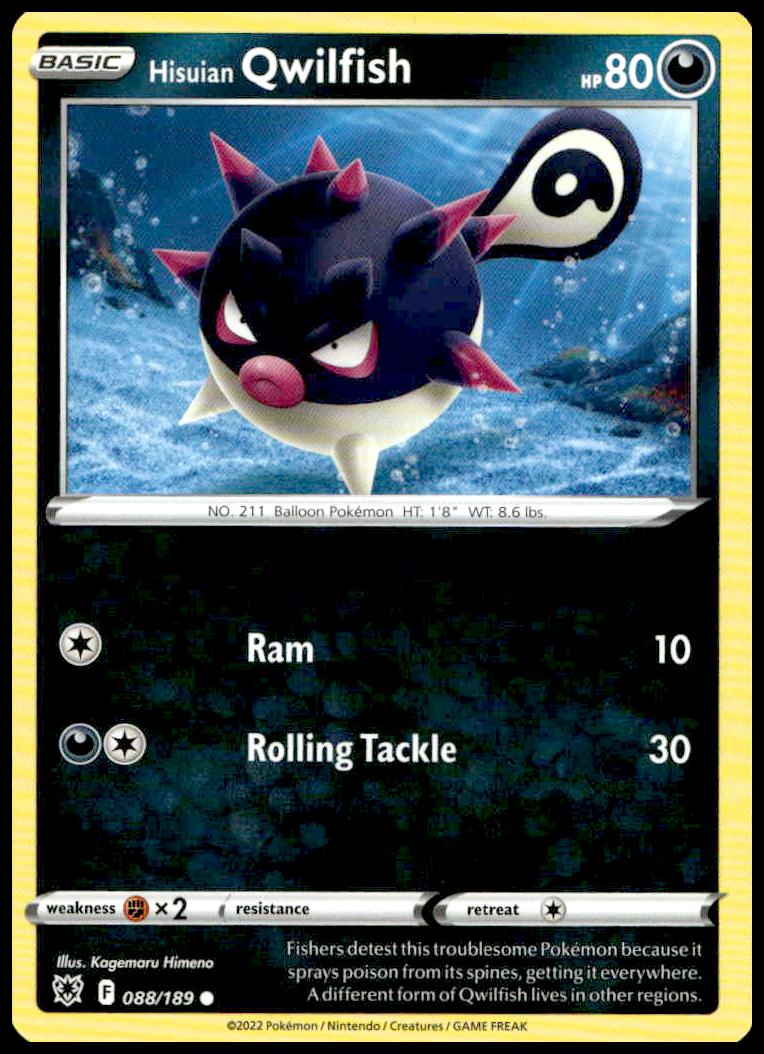 Hisuian Qwilfish Astral Radiance 2022 Pokémon Card #088/189 - Sword & Shield Series.