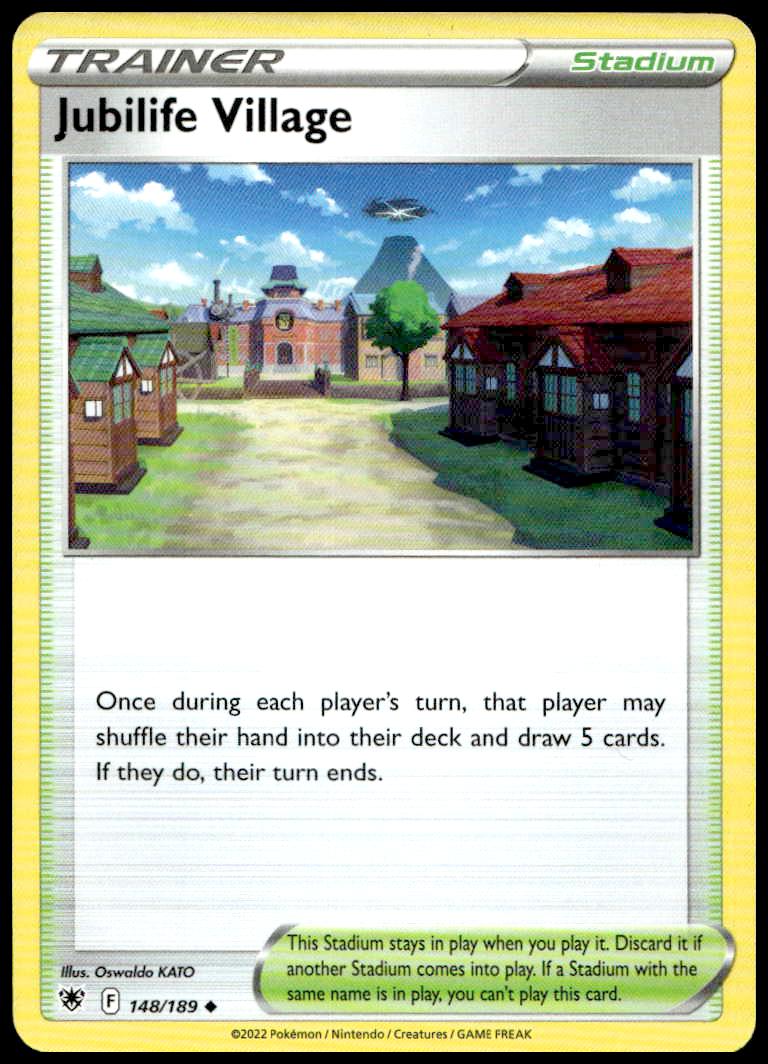 Jubilife Village Pokémon Card: Astral Radiance #148/189 from Sword & Shield Series.