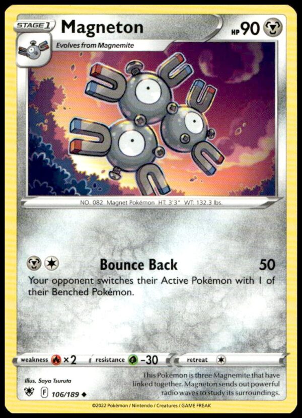 Magneton card from 2022 Astral Radiance, featuring vivid design, #106/189.