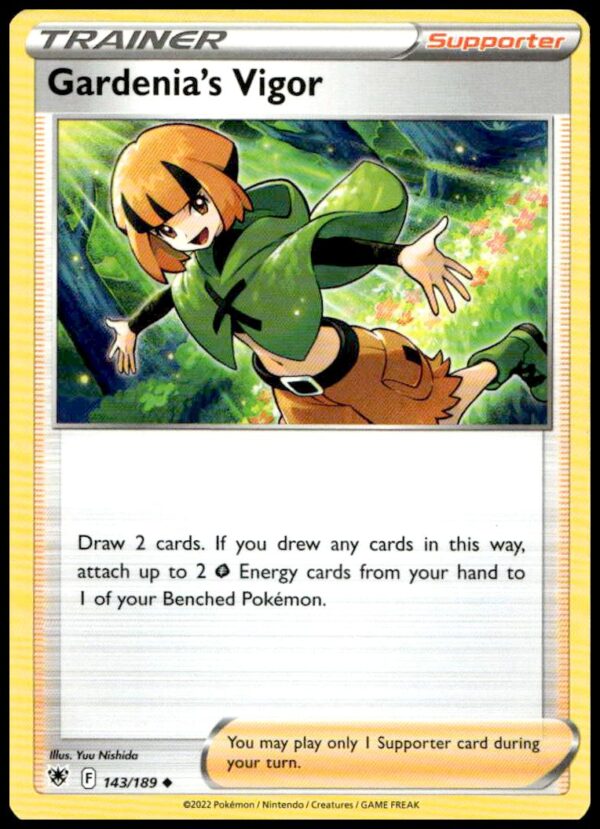 Vibrant Marnie card from 2022 Pokémon Astral Radiance, Sword & Shield series, #143/189.