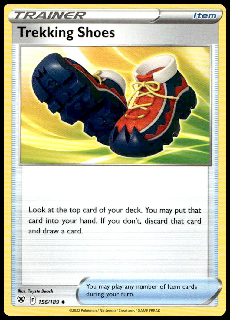 Trekking Shoes card from Pokémon Astral Radiance 2022, Sword & Shield, #156/189, front view.
