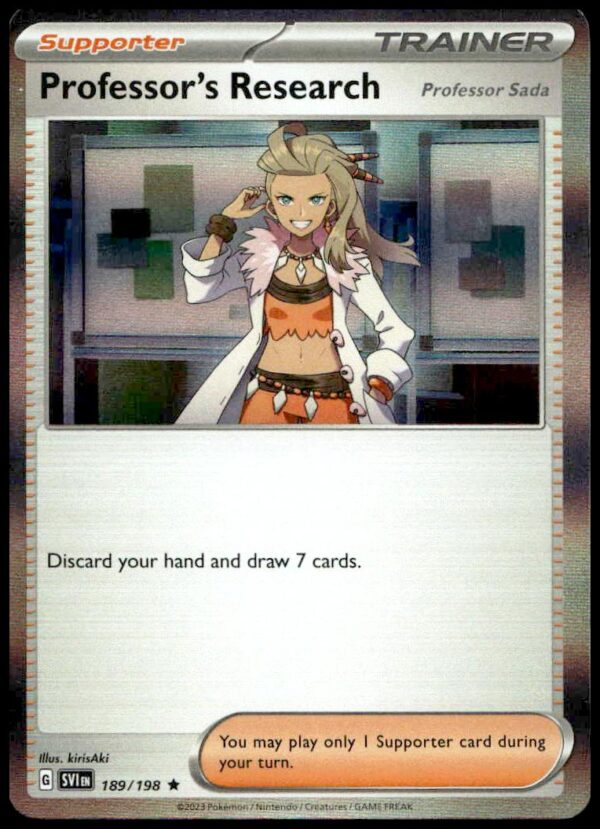 Professors Research Holo Card from Pokémon Scarlet & Violet Base Set 2023, #189/198.