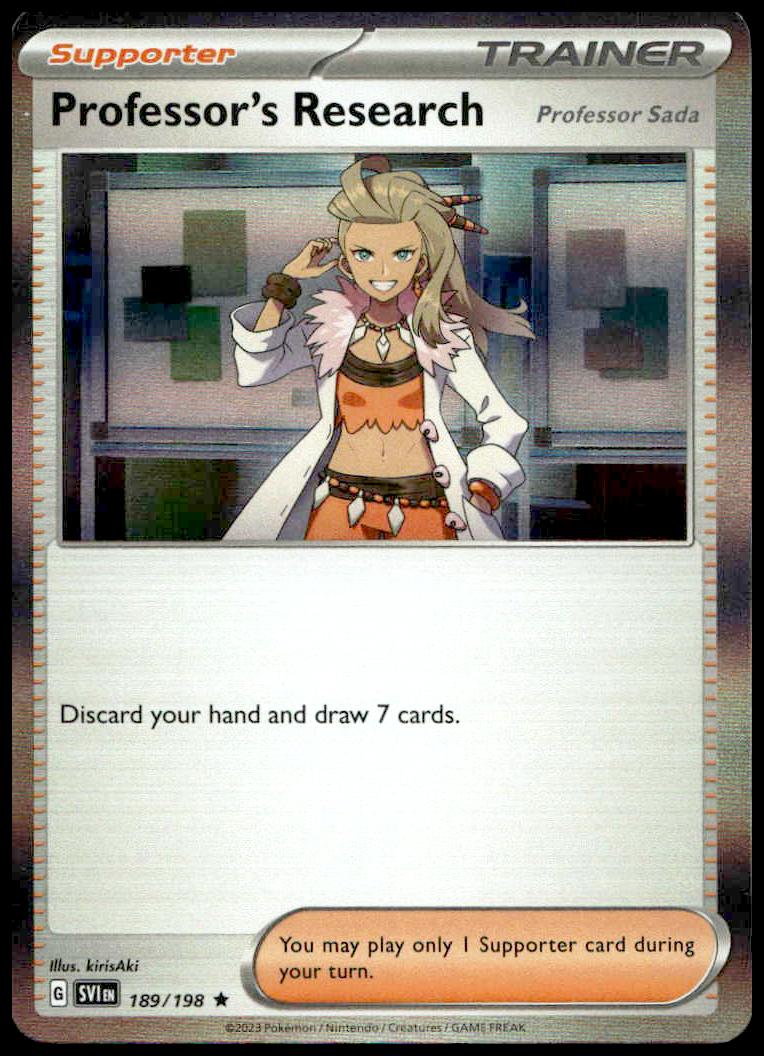 Professors Research Holo Card from Pokémon Scarlet & Violet Base Set 2023, #189/198.