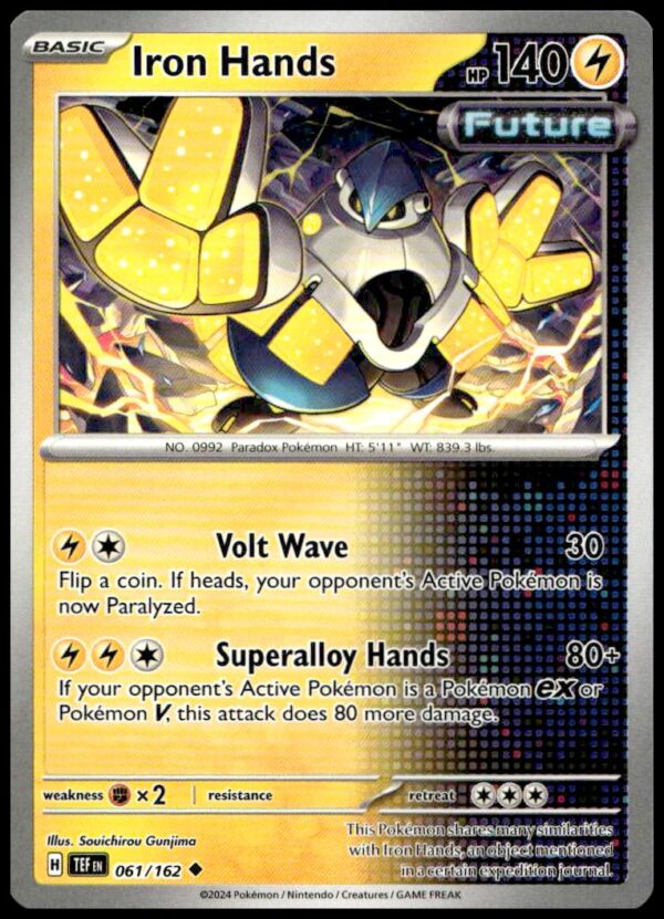 2024 Pokémon Scarlet & Violet Iron Thorns Holo Card, #061/162, Vibrant Artwork.