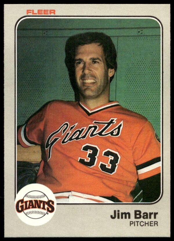 1983 Fleer Jim Barr #252 (Front)