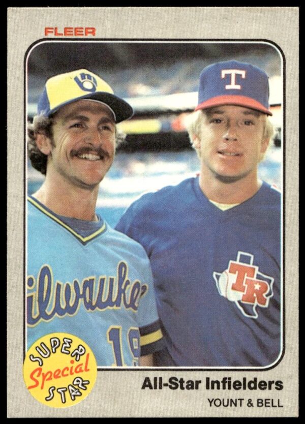 1983 Fleer Robin Yount / Buddy Bell #632 (Front)
