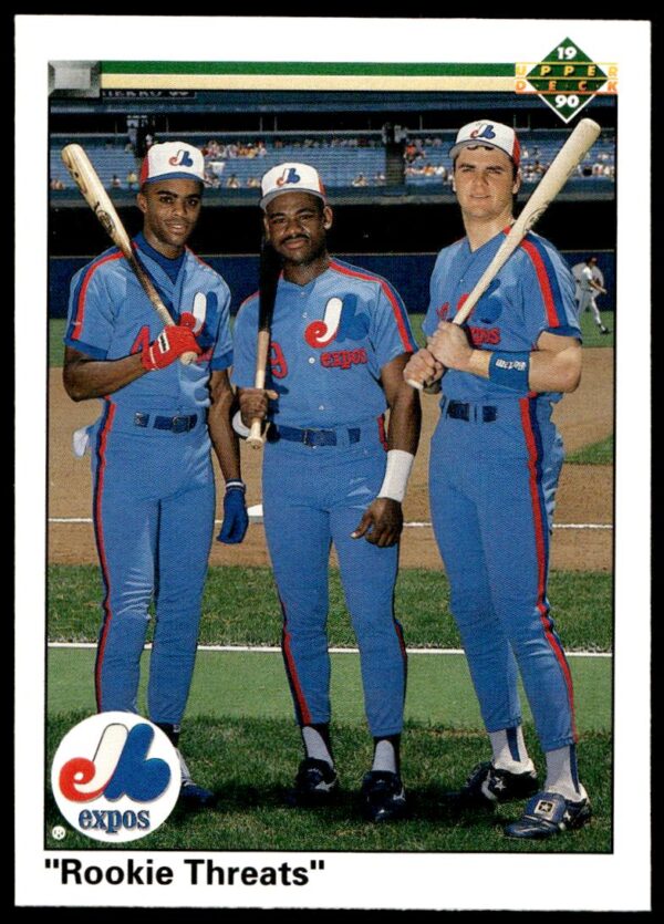 1990 Upper Deck Larry Walker / Marquis Grissom / Delino DeShields UER #702 (Front)