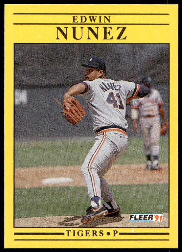 1991 Fleer Edwin Nunez #345 (Front)