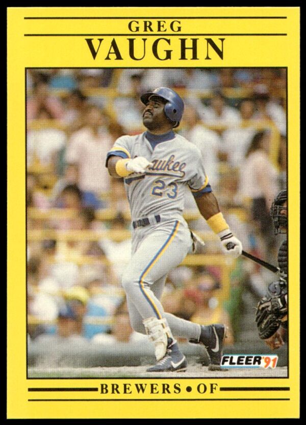1991 Fleer Greg Vaughn #599 (Front)