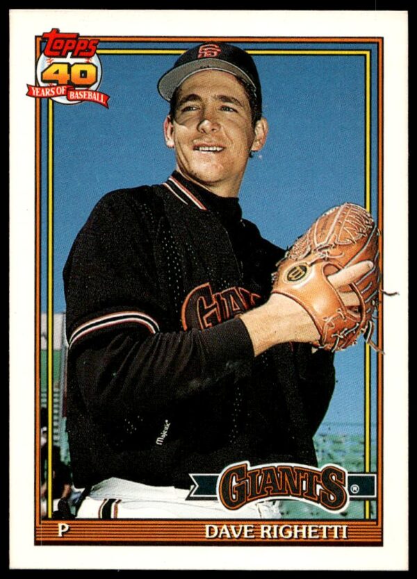 1991 Topps Traded Dave Righetti #96T (Front)
