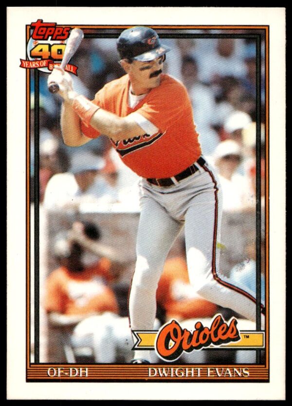 1991 Topps Traded Dwight Evans #37T (Front)