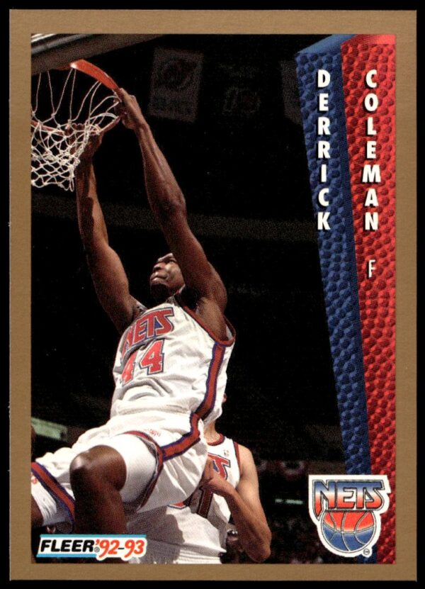 Derrick Coleman 1992-93 Fleer card #143 in New Jersey Nets uniform.