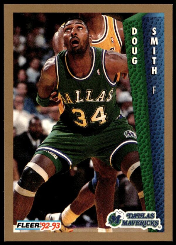 Doug Smith 1992-93 Fleer Basketball Card in Kansas City uniform, dynamic stance.