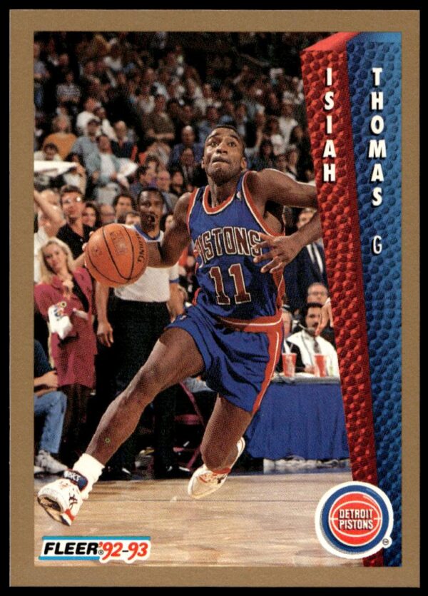 Isiah Thomas 1992-93 Fleer Basketball Card #69, Detroit Pistons, Action Shot