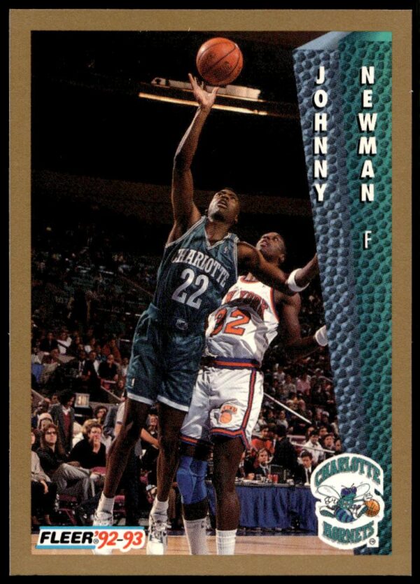 Johnny Newman 1992-93 Fleer Card #26, Charlotte Hornets Uniform, Front View.