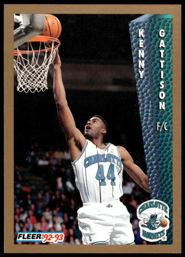Kenny Gattison Fleer Basketball Card #23, 1992-93, Game Action, Classic Design.