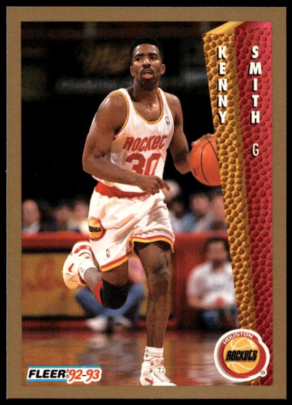 Kenny Smith 1992-93 Fleer card #85, Houston Rockets, in-action shot.