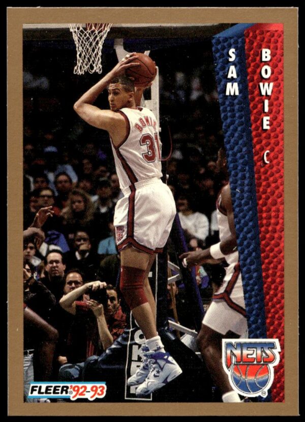 Sam Bowie Fleer 1992-93 card, showcasing NBA action and athleticism.
