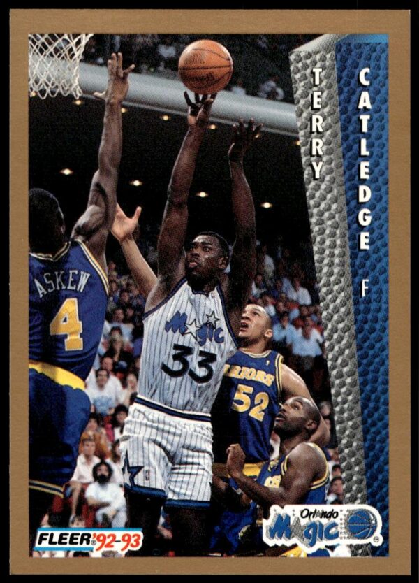 1992-93 Fleer Terry Catledge basketball card #160, showcasing action shot and team uniform.