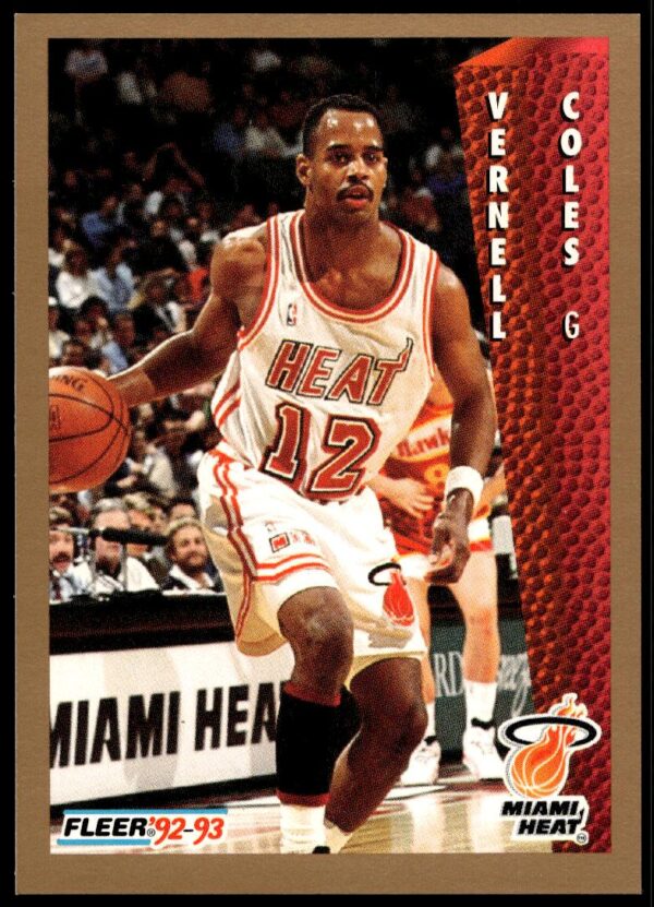 1992-93 Fleer Vernell Coles Basketball Card #116, featuring dynamic action and classic 90s design.