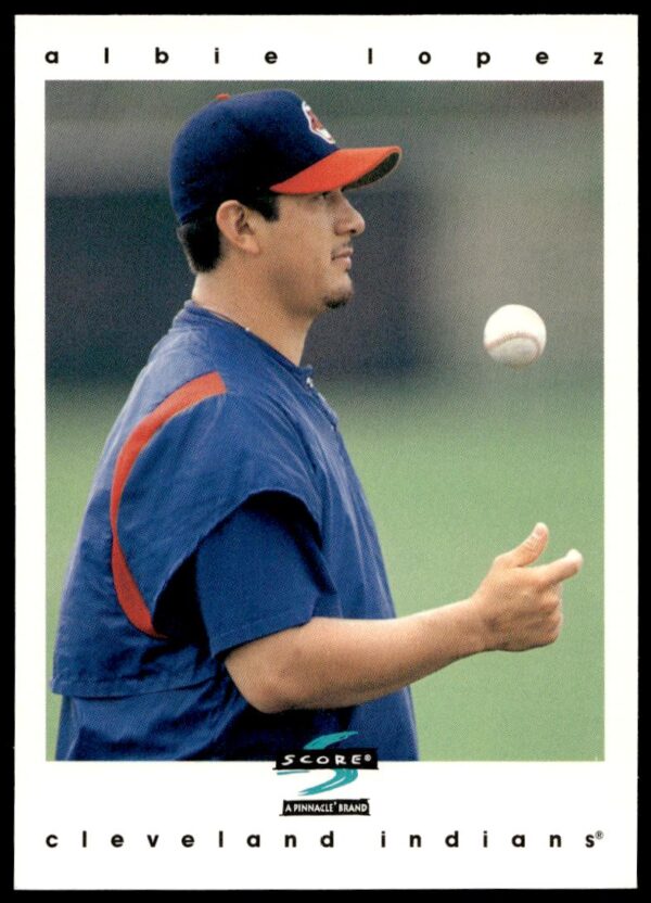 1997 Pinnacle Score Albie Lopez #377 (Front)