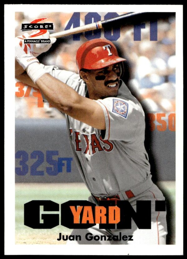 1997 Pinnacle Score Juan Gonzalez #HR498 (Front)