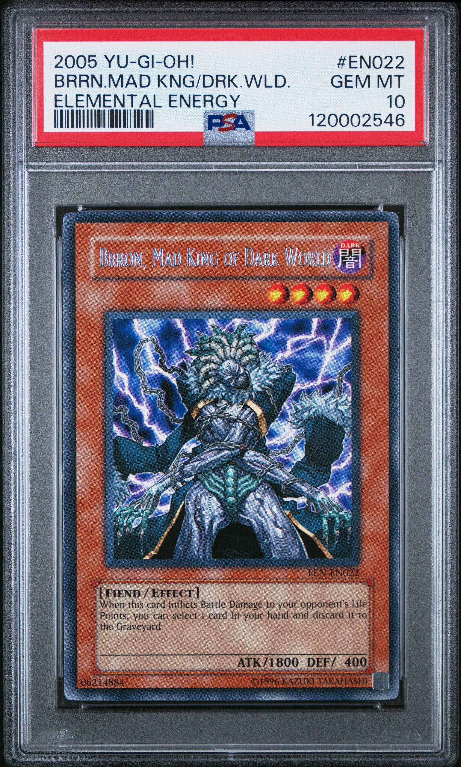 Yu-Gi-Oh! 2005 Brron Mad King Card from Elemental Energy Series.
