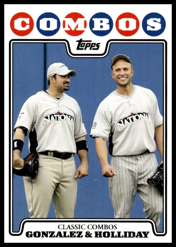 2008 Topps Updates & Highlights Adrian Gonzalez / Matt Holliday #UH142 (Front)