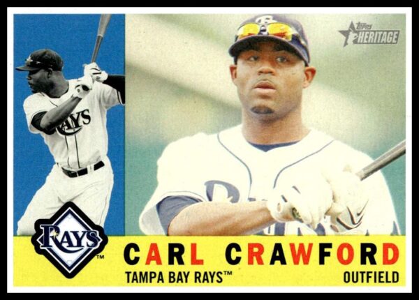 2009 Topps Heritage Carl Crawford #166 (Front)