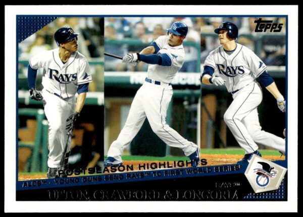2009 Topps Series 1 B.J. Upton / Carl Crawford / Evan Longoria #246 (Front)
