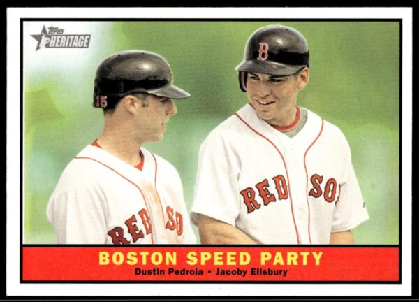 2010 Topps Heritage Dustin Pedroia / Jacoby Ellsbury #173 (Front)
