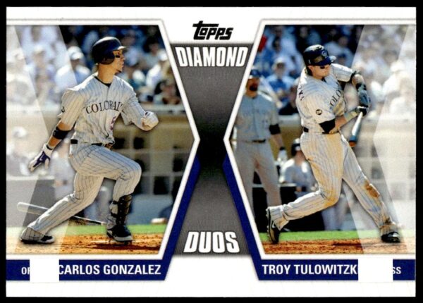 2011 Topps Series 1 Carlos Gonzalez / Troy Tulowitzki Diamond Duos #DD-GT (Front)