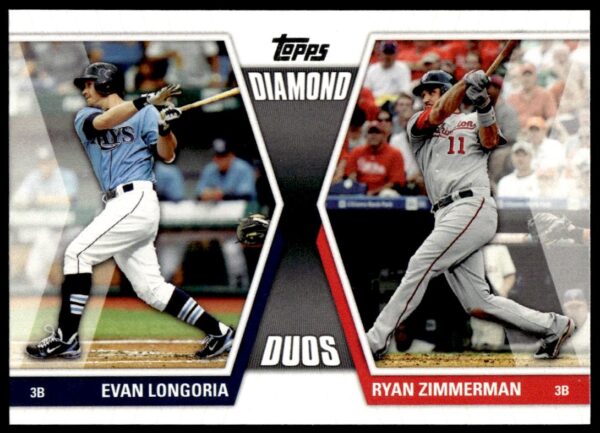 2011 Topps Series 1 Evan Longoria / Ryan Zimmerman Diamond Duos #DD-LZ (Front)