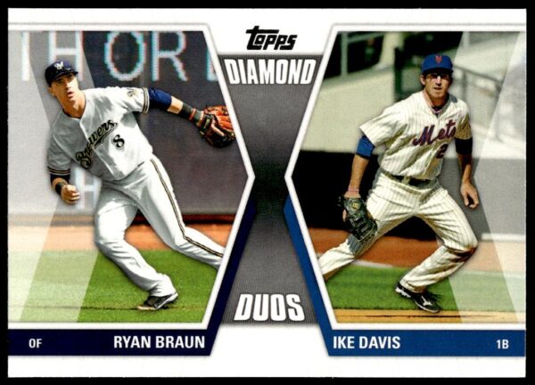 2011 Topps Series 1 Ryan Braun / Ike Davis Diamond Duos #DD-BD (Front)