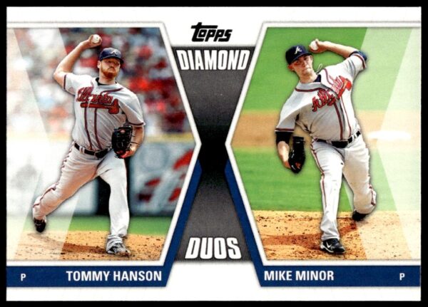 2011 Topps Series 1 Tommy Hanson / Mike Minor Diamond Duos #DD-HM (Front)