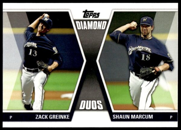2011 Topps Series 1 Zack Greinke / Shaun Marcum Diamond Duos #DD-9 (Front)